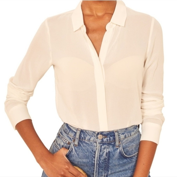 Reformation Tops - New! Reformation The Violet Ivory Button Down Top